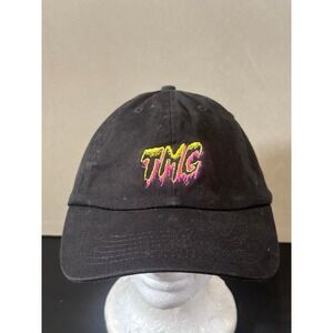 TMG Tiny Meat Gang Podcast Merch Black Embroidered Drip Logo Dad Hat